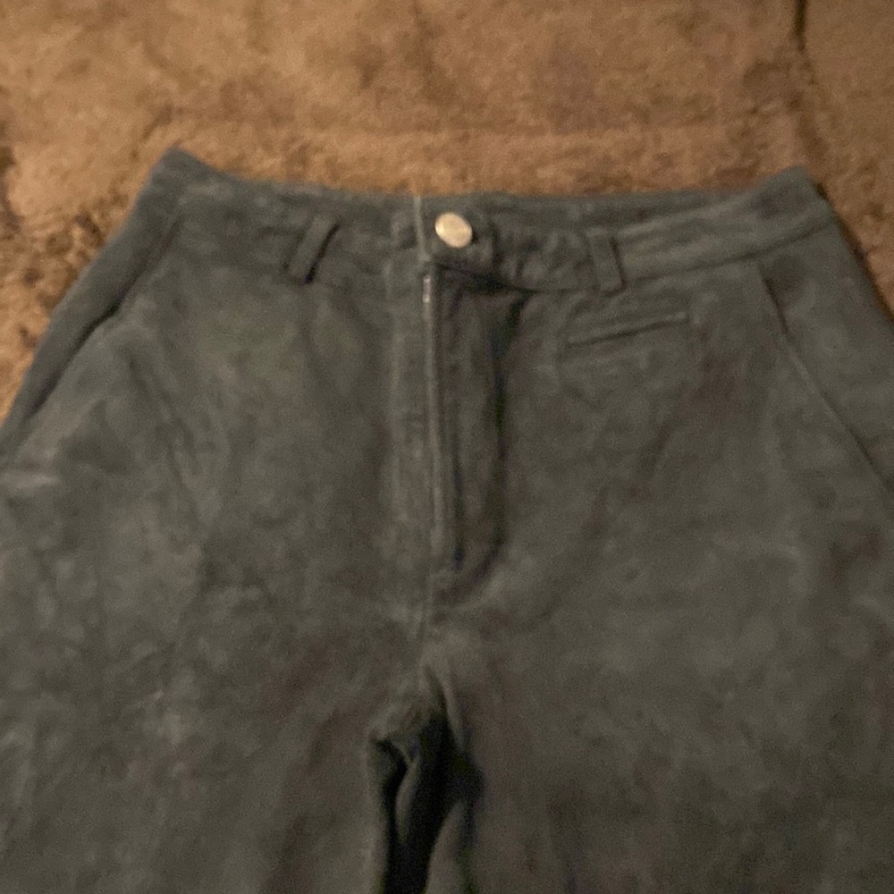 Lilly Pulitzer vintage washable pig suede black leather pants, very soft, 4